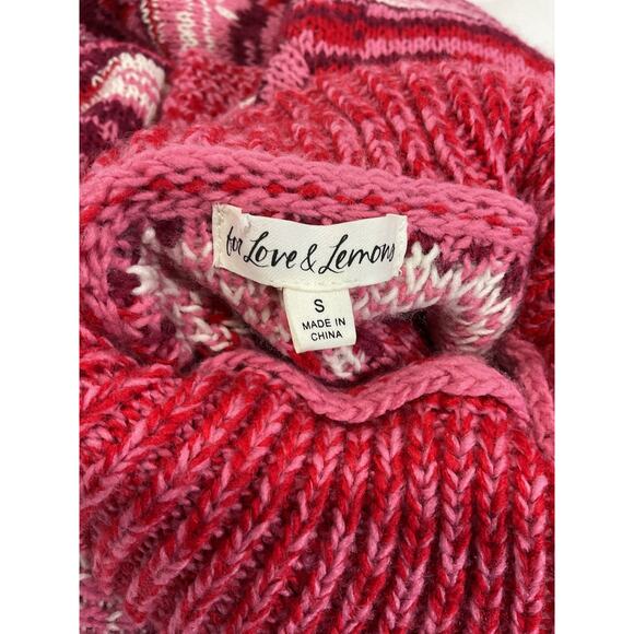 For Love & Lemons 'Wilma' Pink Baloon Sleeve Cropped Turtleneck Size S - Picture 4 of 5